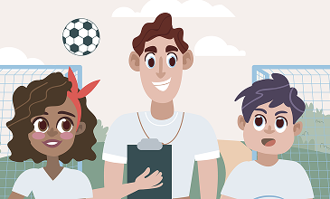 En clase de educación física